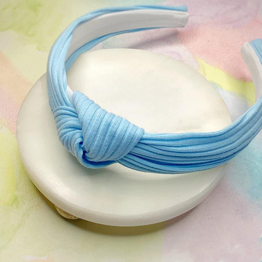Blue knotted headband