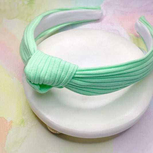 Spring green knotted headband